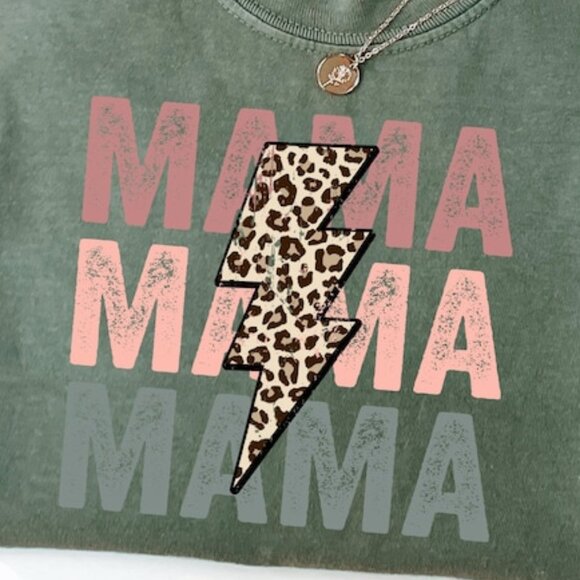 Comfort Colors Mama T-Shirt, Cute Mom Shirt, Mom Life Tee, Gift for Mama 169 - Picture 2 of 5